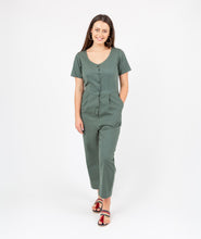 Load image into Gallery viewer, Aviator Jumpsuit Green by Holi Boli
