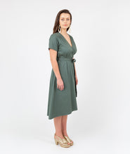 Load image into Gallery viewer, Fusion Tour Wrap Dress Green by Holi Boli
