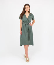 Load image into Gallery viewer, Fusion Tour Wrap Dress Green by Holi Boli
